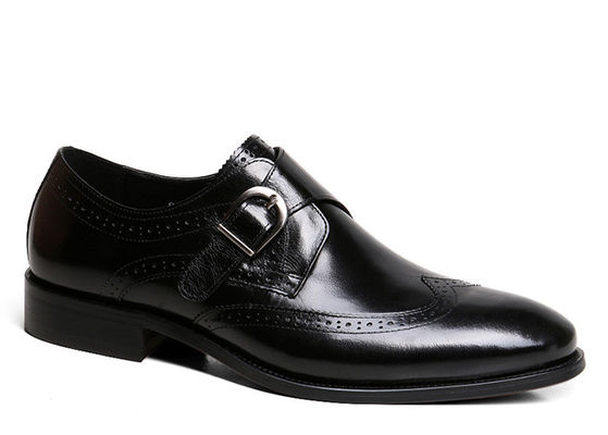 รองเท้าสําหรับผู้ใหญ่ ชาย สีดํา สีหนังแท้ รองเท้าสไตล์ Brogue