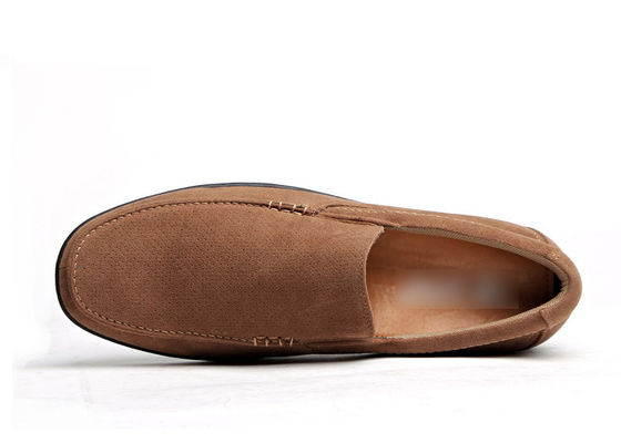 สัมเมอร์ หายใจ ผู้ชายหนัง Loafers สีน้ําตาล รอบ Toe ผู้ชาย Moccasins Suede