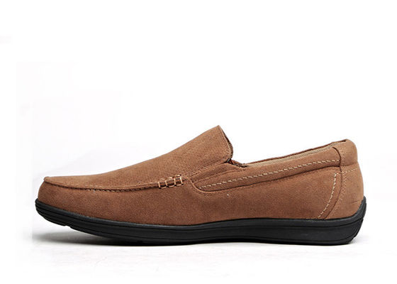 สัมเมอร์ หายใจ ผู้ชายหนัง Loafers สีน้ําตาล รอบ Toe ผู้ชาย Moccasins Suede