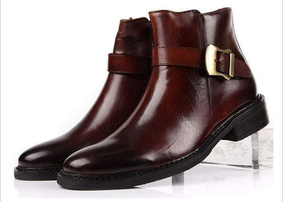 สไตล์อังกฤษ ผู้ชาย Black Buckle Ankle Boots บุคคลบุคคลบุคคลบุคคลบุคคลกระชับกระชับกระชับ