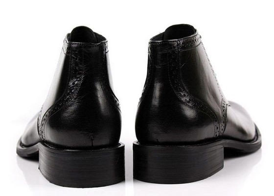 รุ่น Full Grain Leather Mens Ankle Boots รองเท้ากลม สีน้ําตาล / สีดํา รองเท้าแบบทหาร