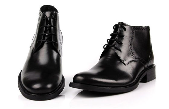 รุ่น Full Grain Leather Mens Ankle Boots รองเท้ากลม สีน้ําตาล / สีดํา รองเท้าแบบทหาร