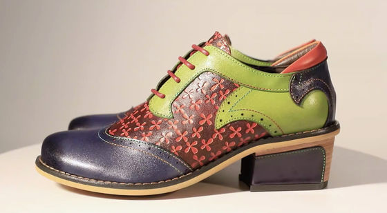 รองเท้า Brogue Oxford ที่ทําด้วยมือ รองเท้าสวมผ้าใบ ผู้หญิง ขนาด 36-42