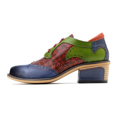 รองเท้า Brogue Oxford ที่ทําด้วยมือ รองเท้าสวมผ้าใบ ผู้หญิง ขนาด 36-42