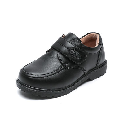 26-45 รองเท้านักเรียนหนังสีดํา ส้นเท้าส้นราบและเชือก