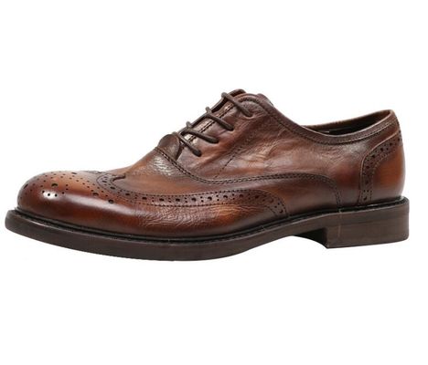 แบรนด์ดีไซน์ ผู้ชาย สีหนัง รองเท้าชุด ส้นเท้า Oxford สีน้ําตาล สีเข็ม