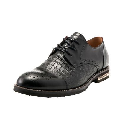 รองเท้าหนังหมึก Patina รองเท้าผู้ชาย ปลายปีก Brogue รองเท้าผู้ชายหนังแปลก