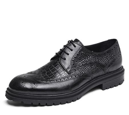 โบรเกส ชายสุ่ม ชุดหนัง รองเท้าที่หายใจ สํานักงานตํารวจ Loafer