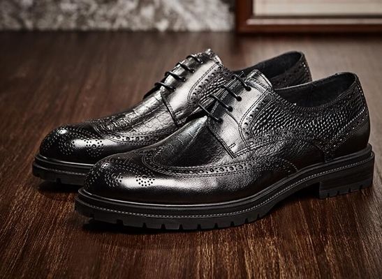 โบรเกส ชายสุ่ม ชุดหนัง รองเท้าที่หายใจ สํานักงานตํารวจ Loafer