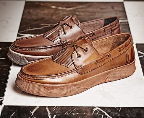 รีทรอ คาซูล ผู้ชาย รองเท้าแบน ชาย ชาย Custom ชายหนัง การขับรถ Loafers กับ Tassels